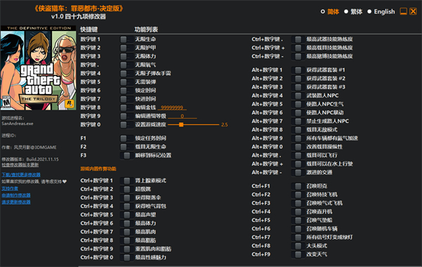 圣安地列斯修改器最新PC版